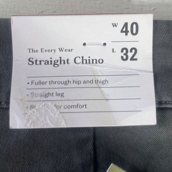 Goodfellow & Co Straight Chino Pants Mens 40x32 Charcoal Gray New - Picture 9 of 13